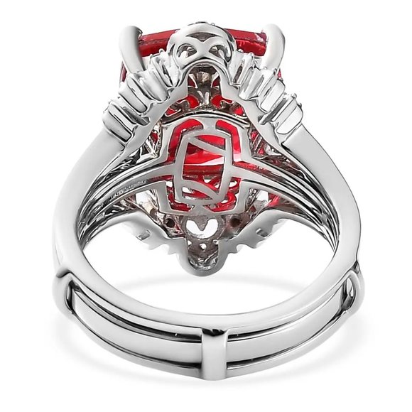 Size 6 New Volcanic Quartz and Zicon Set of 2 Rings in Platinum Over Sterling - Picture 6 of 7